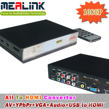 All to HDMI Converter (AV+YPbPr+VGA+Audio+USB to HDMI, YL392)